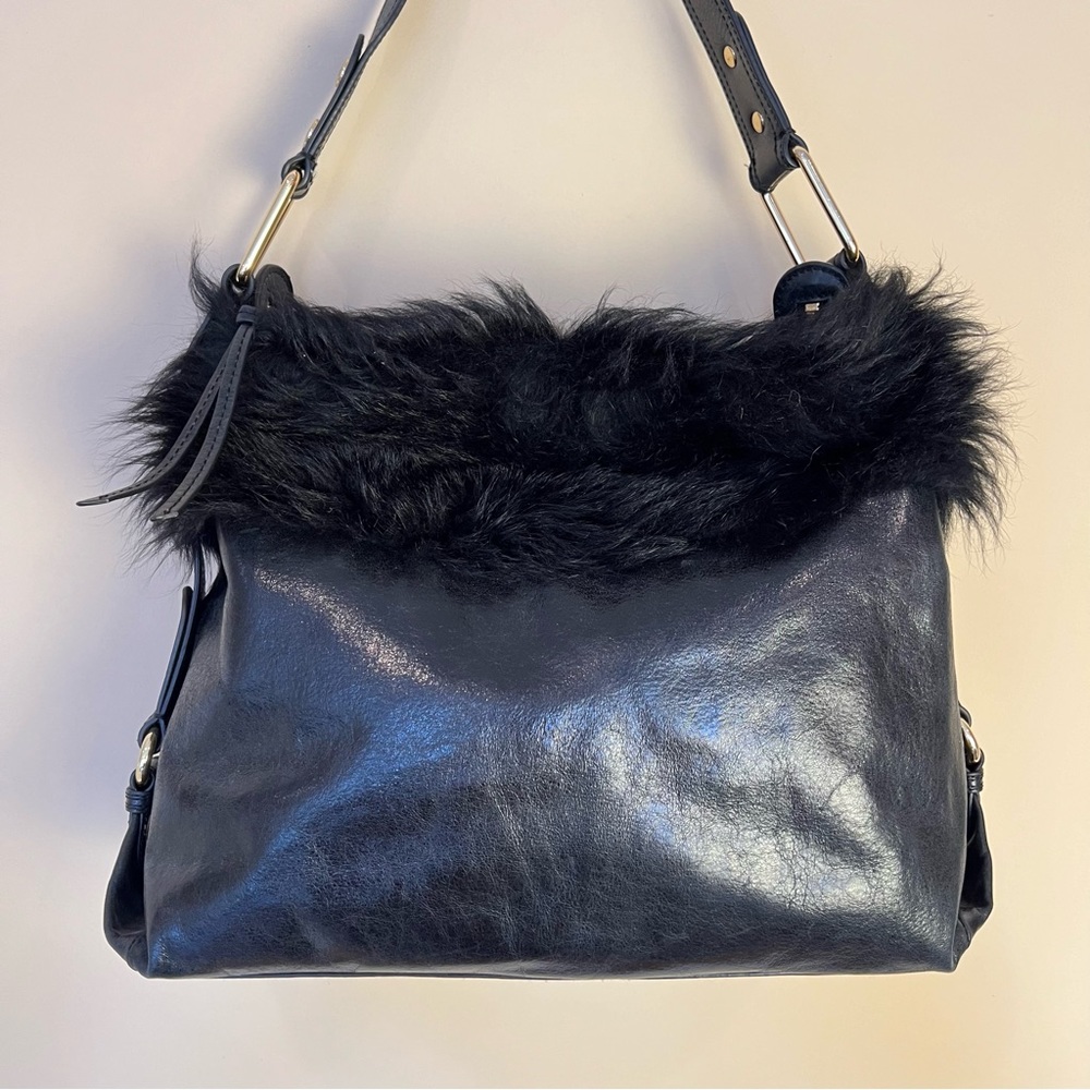 Badgley Mischka Furry Black Y2K Shoulder Bag - Picture 2 of 10